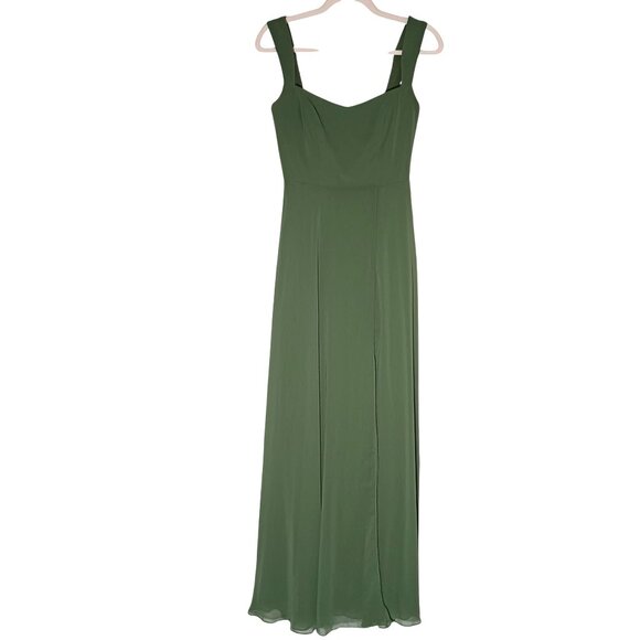 NEW After Six‎ Contoured Wide Strap Sweetheart Maxi Dress in Vineyard Green, 6 - Picture 3 of 9